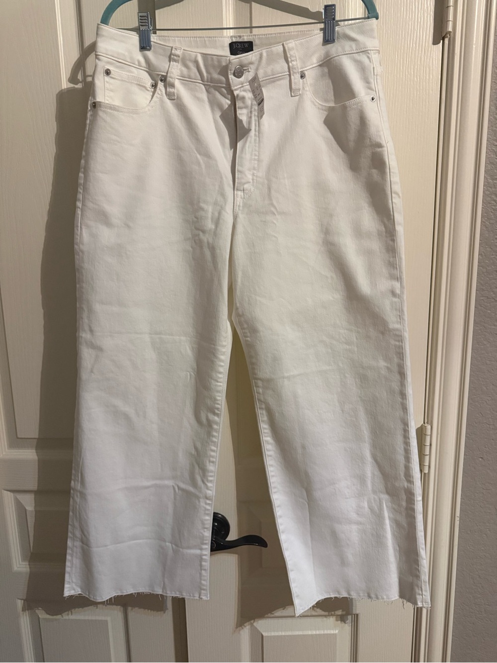 J. Crew White Relaxed Wide-Leg Jeans